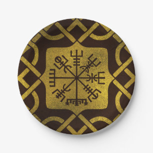Vegvisir - Viking Navigation Compass Paper Plate
