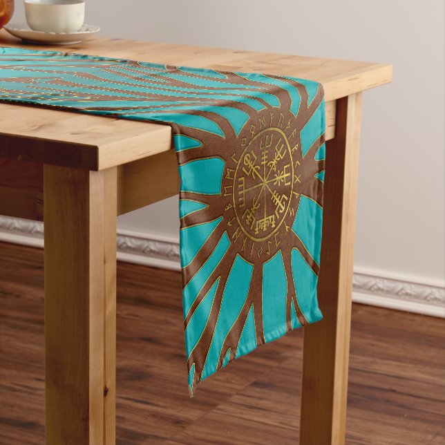 Vegvisir - Viking  Navigation Compass Short Table Runner (In Situ)