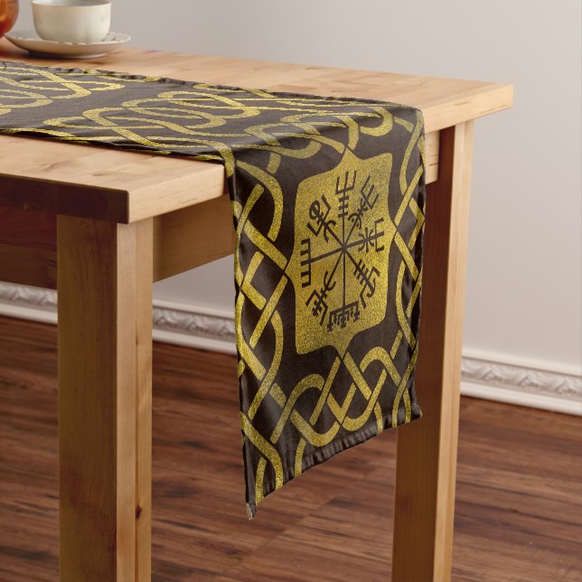 Vegvisir - Viking  Navigation Compass Short Table Runner (In Situ)