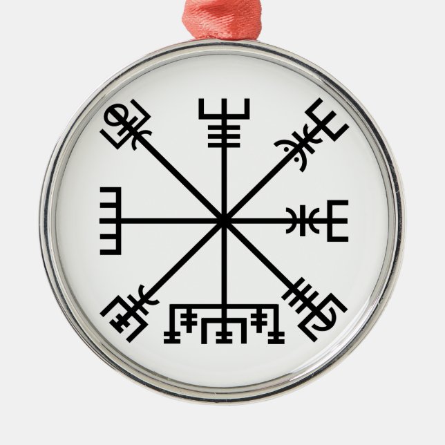 Vegvisir Viking Symbol Metal Ornament (Front)