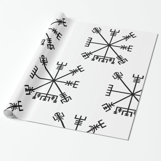 Vegvisir Viking Symbol Wrapping Paper (Unrolled)