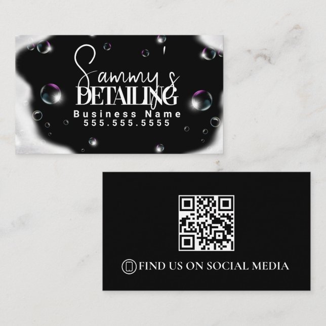 Vehicle Detailing QR Code  Business Card (Front/Back)