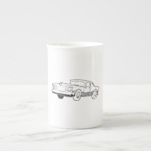 vehicle illustration bone china mug