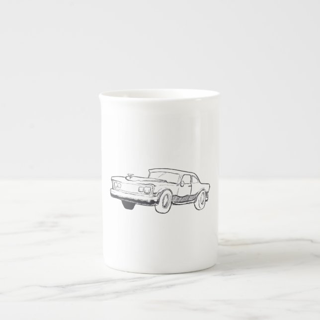 vehicle illustration bone china mug (Front)