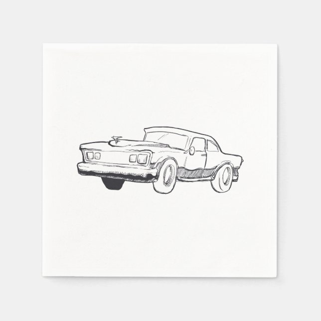 vehicle illustration napkin (Front)