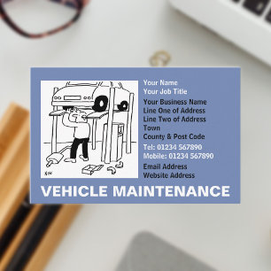 Vehicle Maintenance Cartoon Business Card
