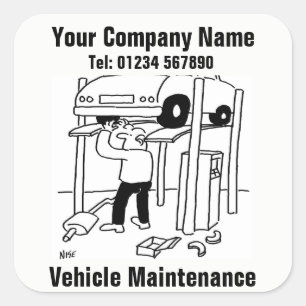 Vehicle Maintenance Square Sticker