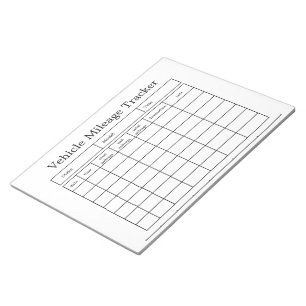 Vehicle Mileage Tracker Notepad
