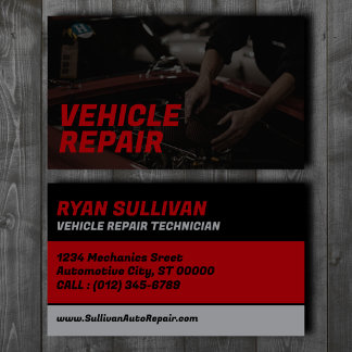 Vehicle Repair Technician Custom Business Card