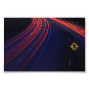 Vehicle Traffic Tail Light Trails Photo Print