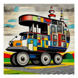 Vehicles on wheels 4 poster