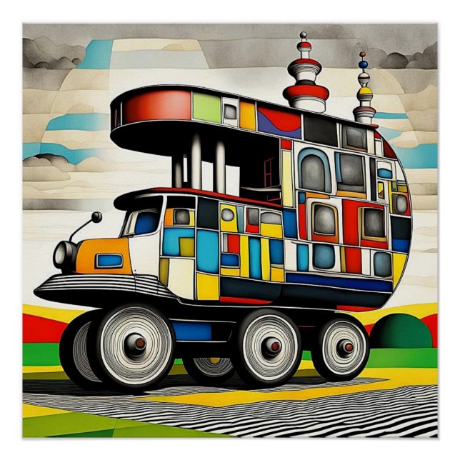 Vehicles on wheels 4 poster (Front)