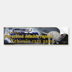 Vehiculo caza gatos bumper sticker