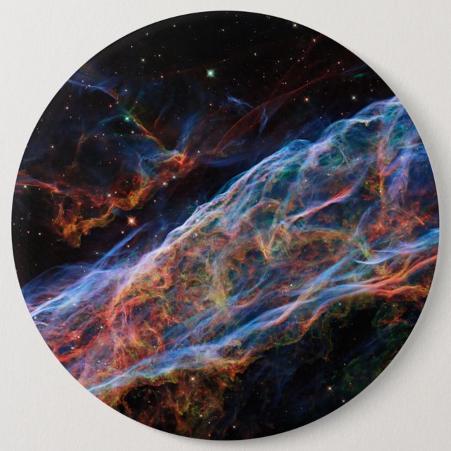 Veil Nebula Supernova Remnants Hubble Telescope 6 Cm Round Badge (Front)