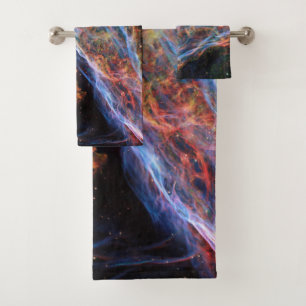 Veil Nebula Supernova Remnants Hubble Telescope Bath Towel Set