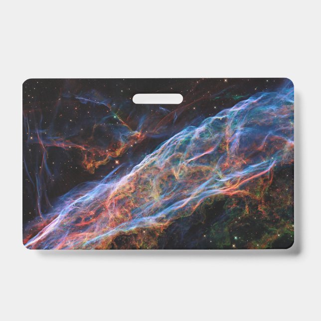 Veil Nebula Supernova Remnants Hubble Telescope ID Badge (Front)