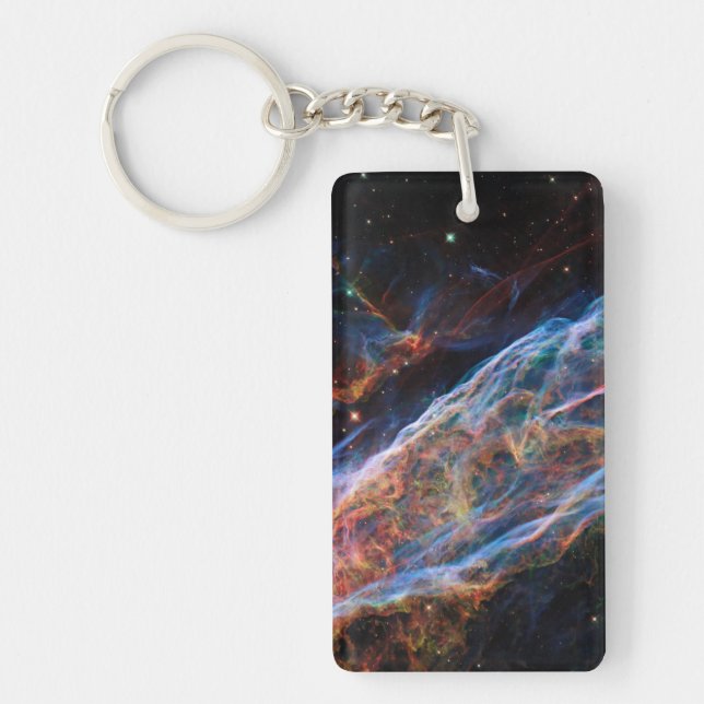 Veil Nebula Supernova Remnants Hubble Telescope Key Ring (Front)