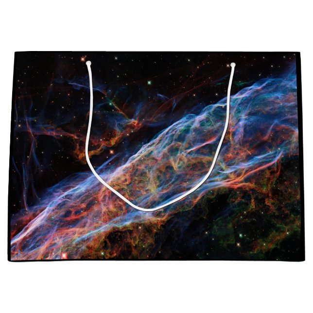 Veil Nebula Supernova Remnants Hubble Telescope Large Gift Bag (Front)