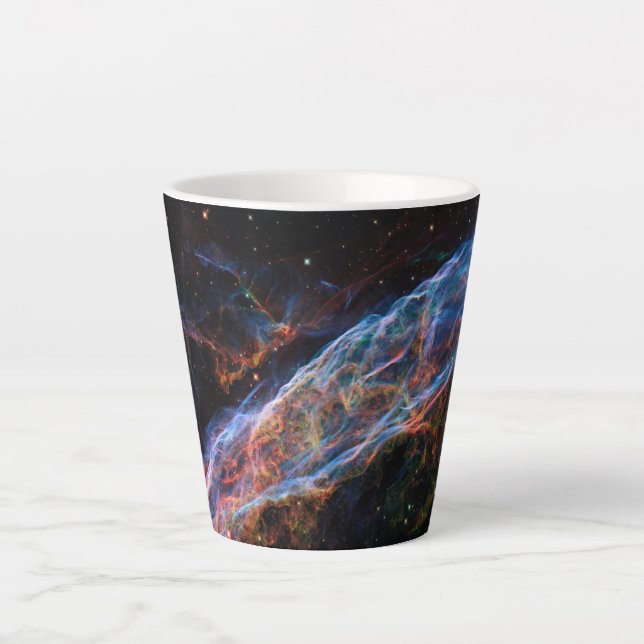 Veil Nebula Supernova Remnants Hubble Telescope Latte Mug (Front)