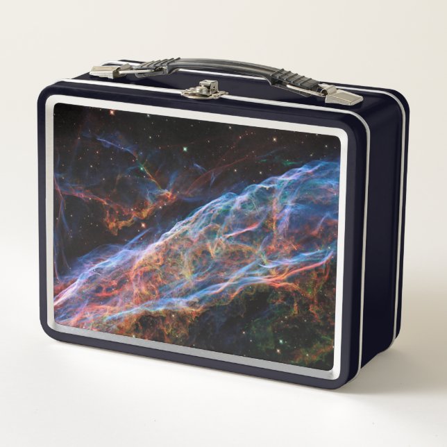 Veil Nebula Supernova Remnants Hubble Telescope Metal Lunch Box (Front)