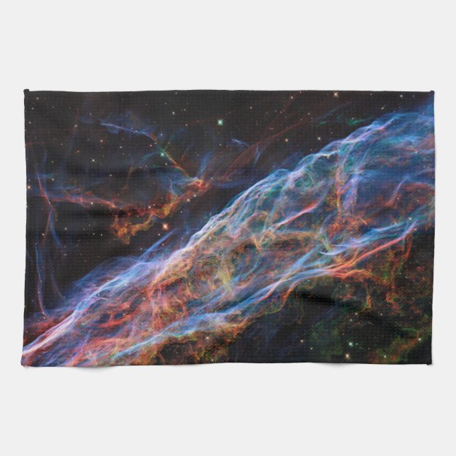Veil Nebula Supernova Remnants Hubble Telescope Tea Towel (Horizontal)