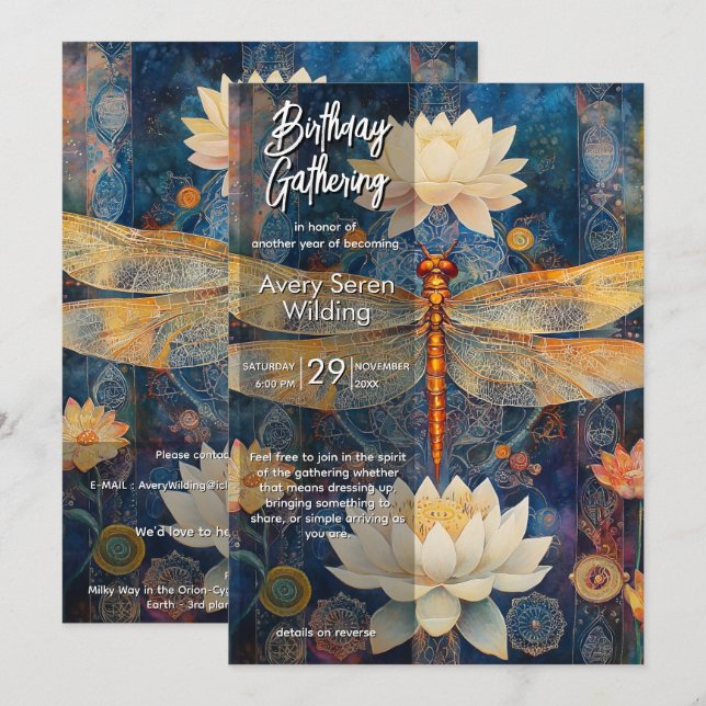 Veil of Light | Dragonfly Design Invitation (Front/Back)