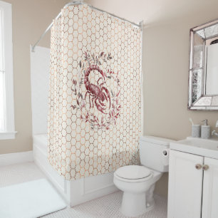 Veil of Mystery: Elegant Scorpio Shower Curtain