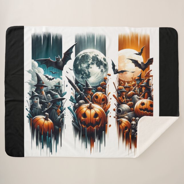 Veil of October – Three Nights, Three Shadows Sherpa Blanket (Front (Horizontal))