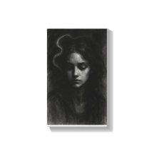 Veil of Silence – Dark Charcoal Portrait