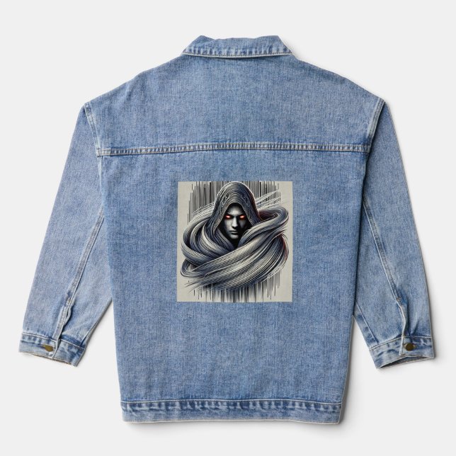 "Veil of Valour: The Devil Angel" Denim Jacket (Back)
