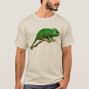 Veiled Chameleon Watercolor Reptile T-Shirt