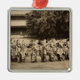 Veiled dancers at Mandalay, Burma Metal Ornament