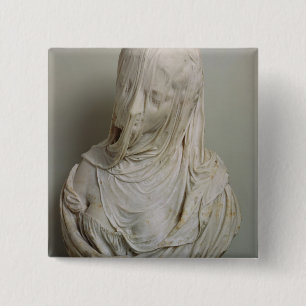 Veiled Girl (marble) 15 Cm Square Badge