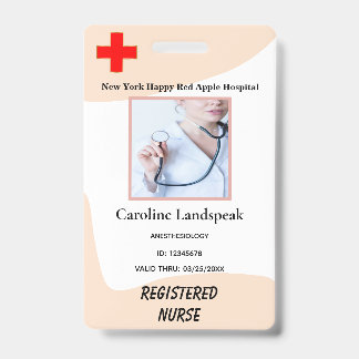 Veiled Rose Employee Photo Logo for Hospital Nurse ID Badge