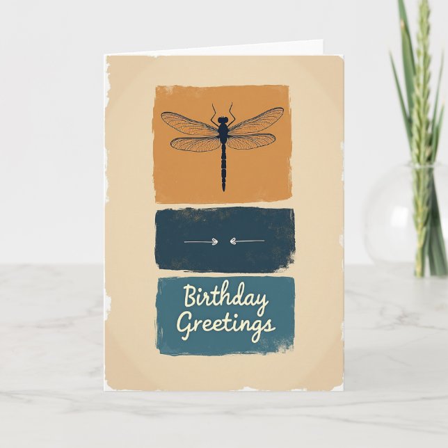 Veined Insect Birthday Card (Front)