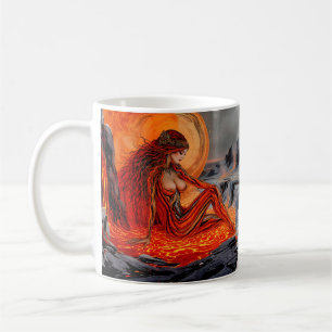 “Veins of the Volcano” – Volcanic Woman Portrait Coffee Mug