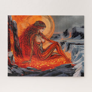 “Veins of the Volcano” – Volcanic Woman Portrait Jigsaw Puzzle