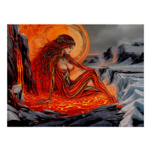“Veins of the Volcano” – Volcanic Woman Portrait Poster
