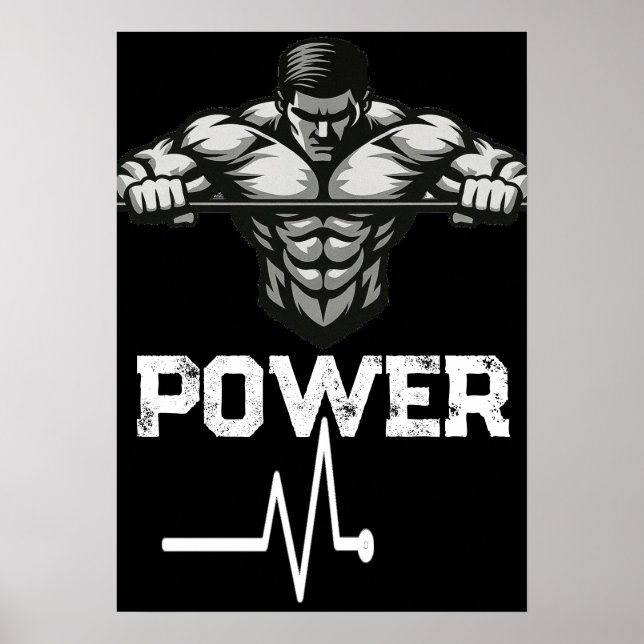 Veiny Power Poster  Hardcore Gym Art  (Front)