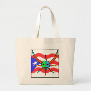 vejigante mask large tote bag