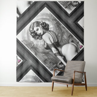 Velaria Retro Age Pin Up Girl Portrait Tapestry