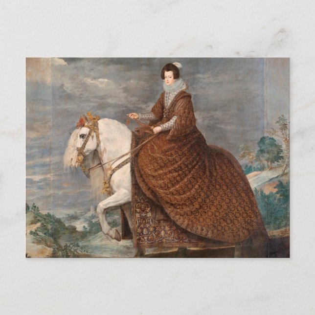 Velazquez - Queen Isabel of Bourbon Equestrian Holiday Postcard (Front)