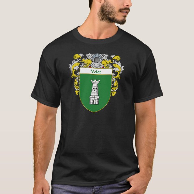 Velez “Velez Coat of Arms” “Velez Family Crest” “P T-Shirt (Front)