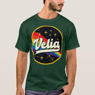 Velia Rainbow In Space Vintage Style T-Shirt