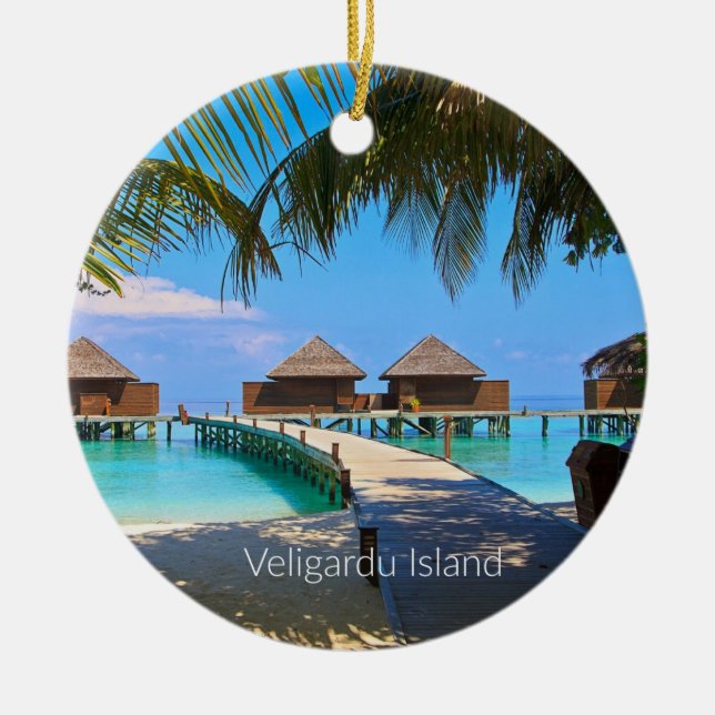 Veligardu Island, Maldives Ceramic Ornament (Front)