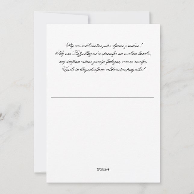 Velikonočne voščilnice z verskim sporočilom holiday card (Back)