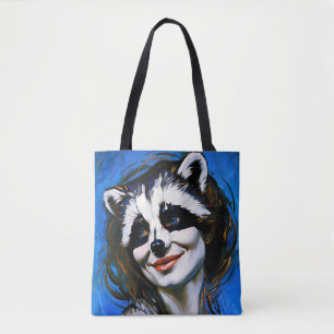 “Velka Teyani”  Whispering Racoon Trickster  Tote Bag