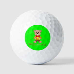 Velkommen Bear Apple Green Welcome   Golf Balls