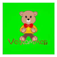 Velkommen Bear Apple Green Welcome  