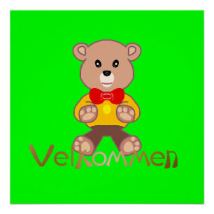 Velkommen Bear Apple Green Welcome   Poster